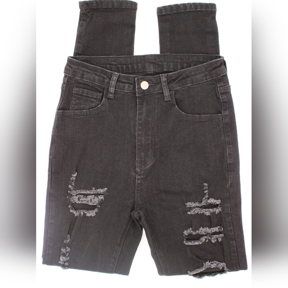 Shein Women’s Black Distressed Skinny Jeans – Size S - Picture 4 of 6